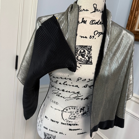 Evening Scarf, Vintage, pleated polyester - Picture 1 of 2